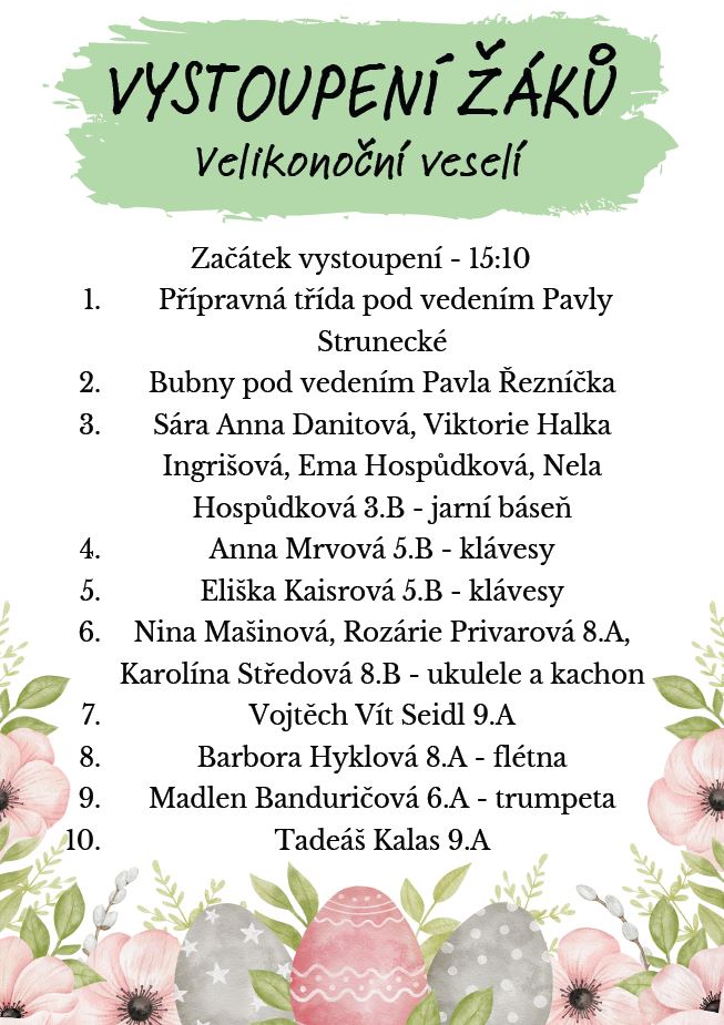 Velikonoční veselí - program vystoupení